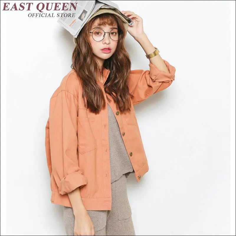 

Solid color fabric casual jacket women Women 2018 new style winter Jacket for women Young girl long sleeve jacket AA1590z