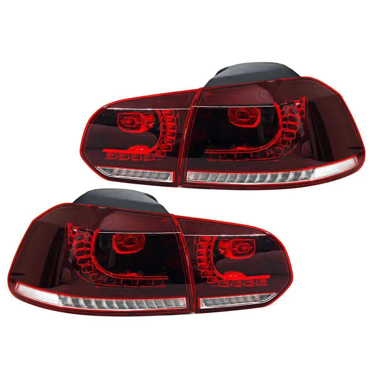 red white Светодиодный задний фонарь для VW Golf6 Golf Mk6 GOLF 6 2008-2013 задний фонарь заднего тормоза светлые Противотуманные фары лампа аксессуары для DRL - Цвет: red white