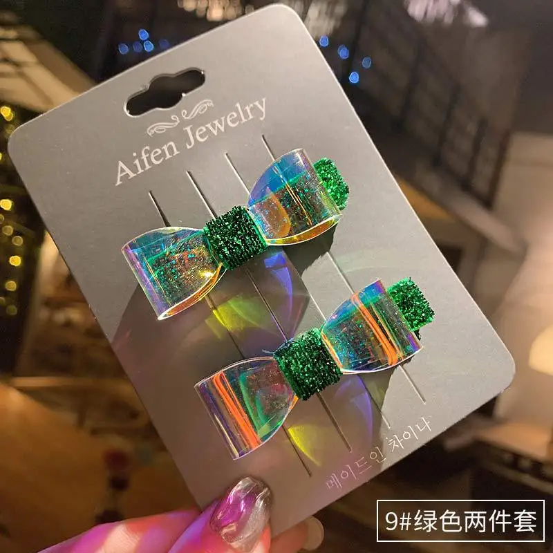 1/2Pcs/set Waterproof Mini Jelly Bows Hair Clips for Girls Glitter Knot Pool/Swim Bows PVC Hairbows Hairpin Party Kids Headwear