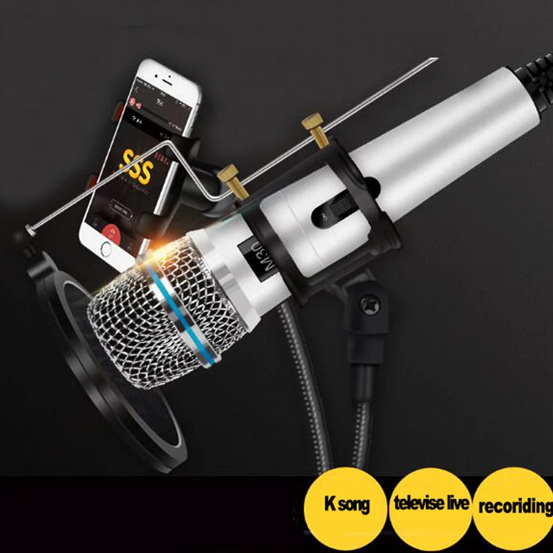 Professional Condenser Microphone for Computer with Stand Phone PC microphone iphone 3.5mm USB microfone Karaoke mic | Электроника