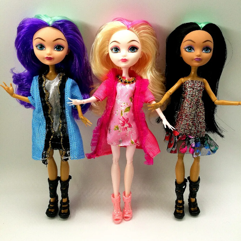 

Cheapest NO BOX 3 pcs/Set Dolls Ever After Doll High Toys Monster Fun quality Moveable Joint Body Fashion dolls Best Gift Girls