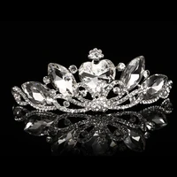 janevini silver bridal tiaras crystal jewelry hair decoration wedding crowns rhinestone korean bride hair accessories headpieces