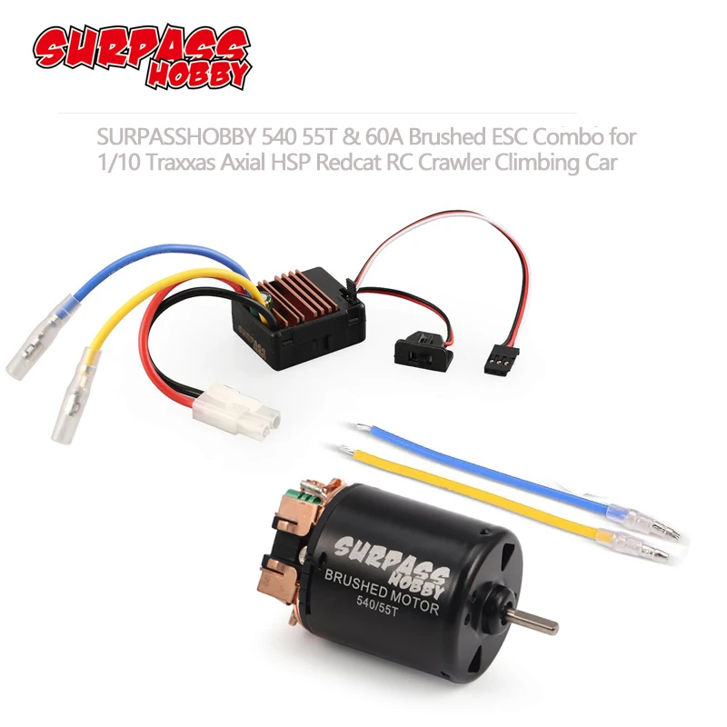 

Щеточный двигатель SURPASS HOBBY 540 55T 80T с регулятором оборотов 60A, регулятором оборотов 5 В, 2 А, для радиоуправляемого внедорожника Traxxas TRX-4, D90, D110, ...
