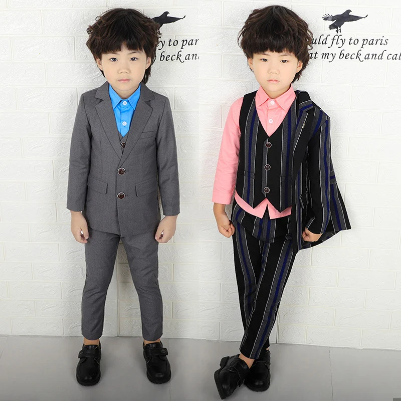 Формальные костюмы для мальчиков с цветочным принтом 3 предмета Блейзер пиджак