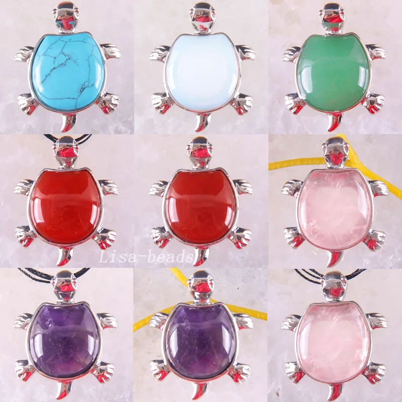 35X42MM черепаха бусины натурального фиолетового цвета со стразами с украшением в