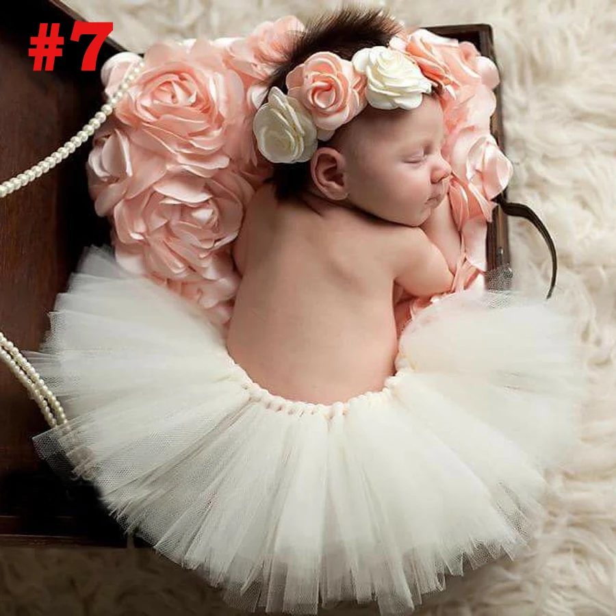 Ksummeree Princess Cranberry Tutu with Vintage Headband Newborn Photography Prop Christmas Tutu Skirt Baby Shower Gift TS078 images - 6