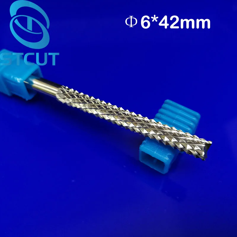2pc 6*42mm Carbide End Milling Engraving Edge Cutter Drill CNC PCB Router Bits Mill for PCB Circuit Board Fiberglass