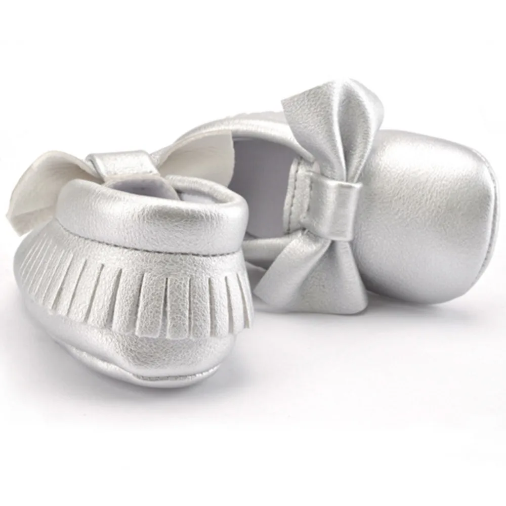 Обувь принцессы из мягкой искусственной кожи для маленьких девочек 0-18 месяцев