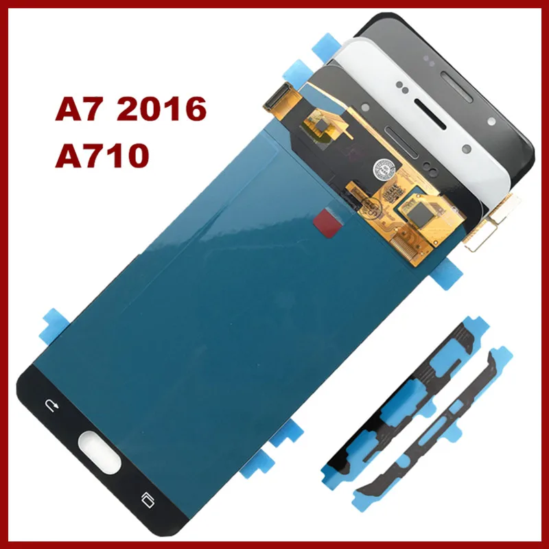 Супер Amoled дисплей для Samsung Galaxy A7 2016 A710 ЖК кодирующий преобразователь сенсорного