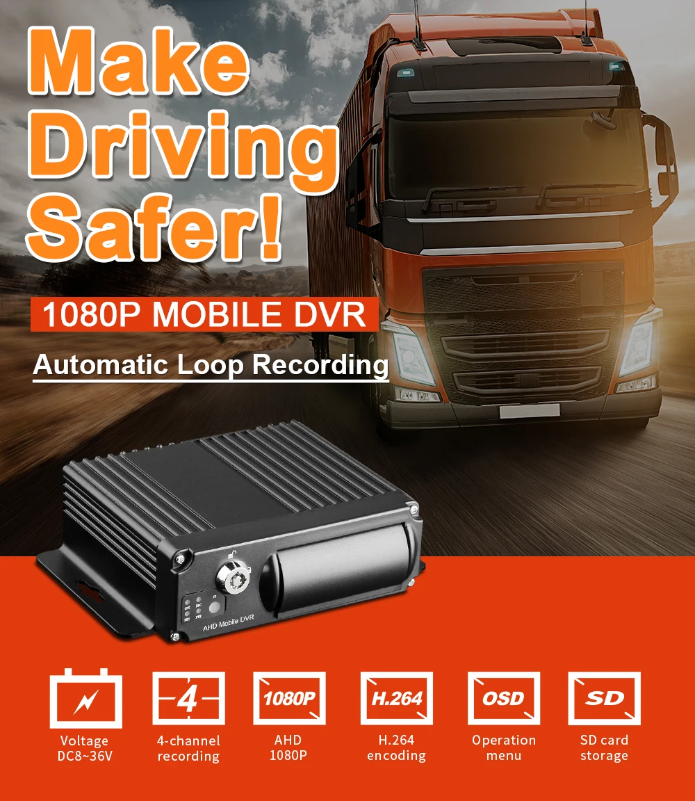 Дистанционное управление SD HD 4CH DVR видео регистратор в реальном времени для автомобиля Автобус Грузовик 4CH Мобильный DVR Высокое качество AHD MDVR/Dash камера
