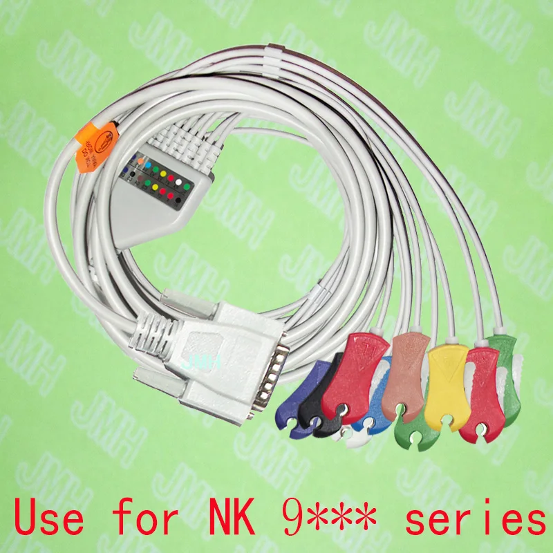 

Compatible with 15 pin Nihon Kohden,DongJiang,Cardioline EKG Machine,One-piece 10 lead cable and clip leadwires,IEC or AHA.