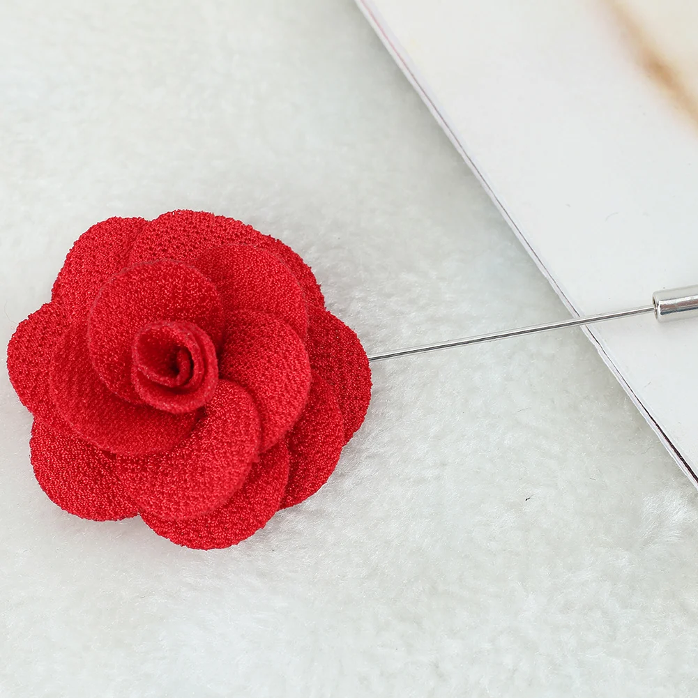 Мужская Цветок Камелии Нагрудные Контактный Ручной Бутоньерка Палки Брошь Пен