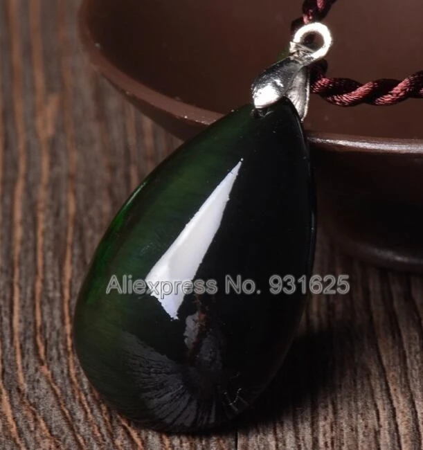 Красивый натуральный Радуга обсидиановый глаз резной дизайн капли воды удачный