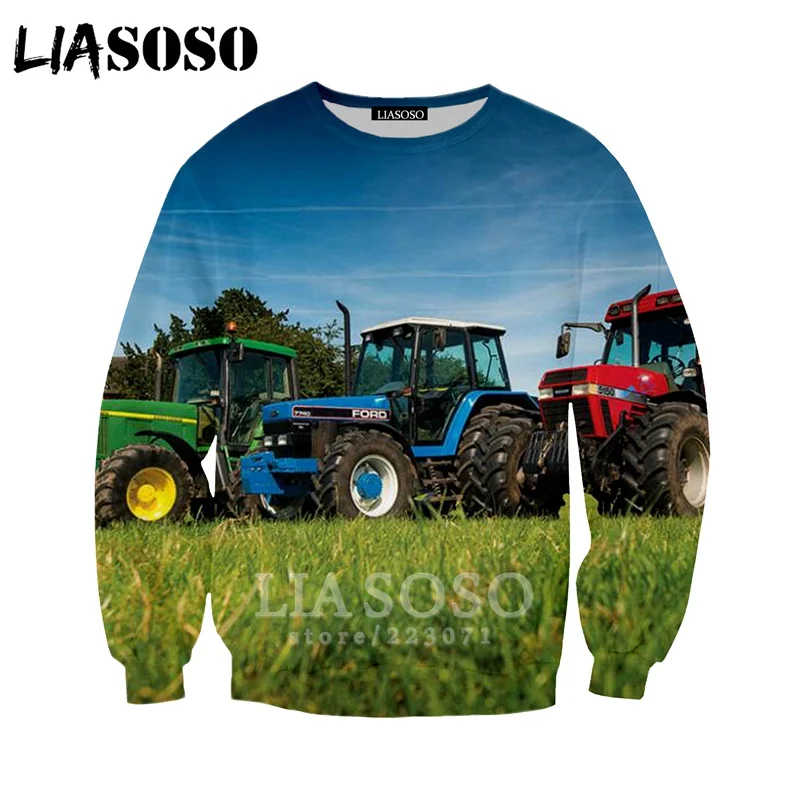 9 LIASOSO, осень, новинка, мужские, женские, модные толстовки, 3D принт, автомобиль, трактор, толстовка с длинным рукавом, хип-хоп Топ, Harajuku, пуловер, B081 - Цвет: 9