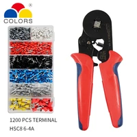 hsc8 6 4 terminal crimping pliers wire stripper crimper ferrule crimping tool pliers set 1200 terminals kit