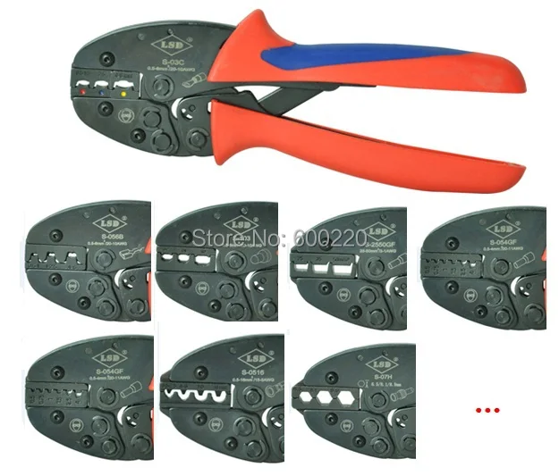 

S series high quality crimping tools for different types and sizes of the terminals, cable connectors full list for selection