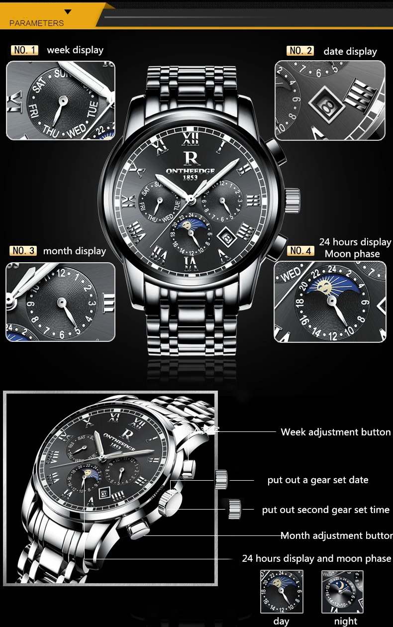 Zegarki Meskie марка multi механические часы для мужчин модные Montres водостойкие Защита от