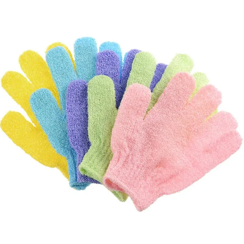 200pcs Five Fingers Bath Towel Gloves Bath Shower Candy Colors Body Wash Skin Spa Bath Scrubber Clean Brush F2571