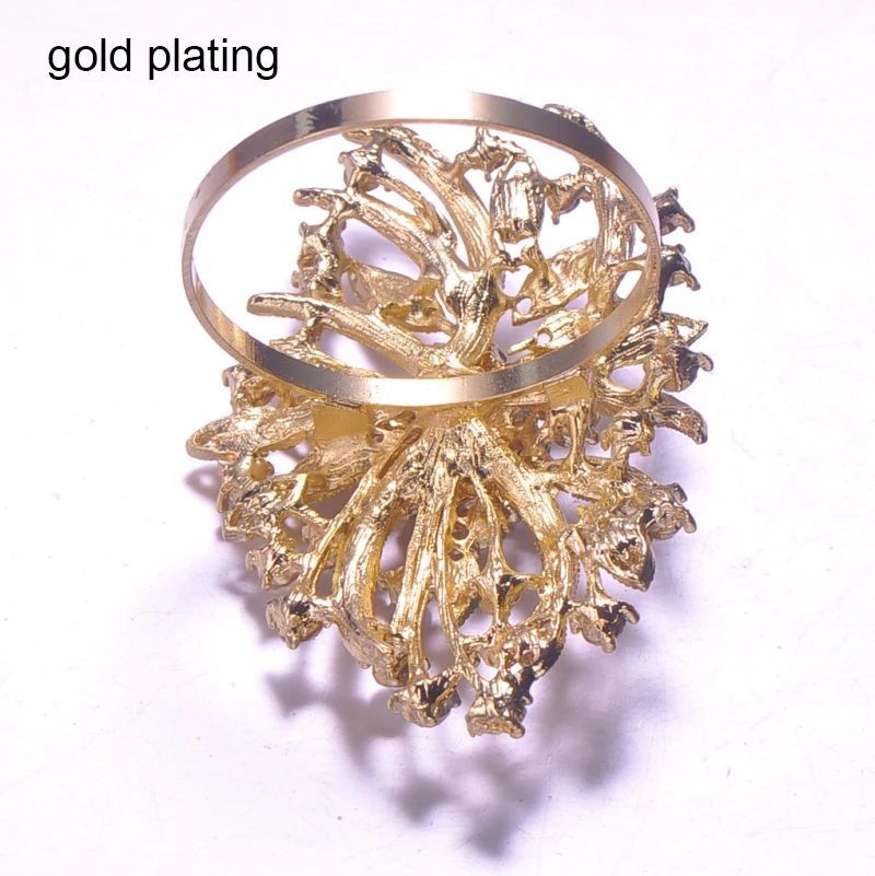 L0340-ring) 50 шт./лот Стразы Кольца для салфеток для украшения свадебного стола, покрытие из никеля или розового золота
