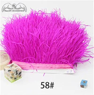 fuschia 10 ярдов, 8-10 см, натуральное пушистое страусиное перо, отделка, сделай сам, украшение одежды, перо, лента, платье/юбка/украшение для рукоделия - Цвет: fuschia