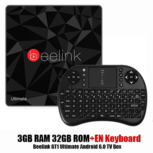3g 32G Beelink GT1 Ultimate tv Box Amlogic S912 Восьмиядерный Android 7,1 телеприставка процессор DDR4 2,4G+ 5,8G двойной WiFi медиаплеер X96 - Цвет: Add ENBlack Keyboard