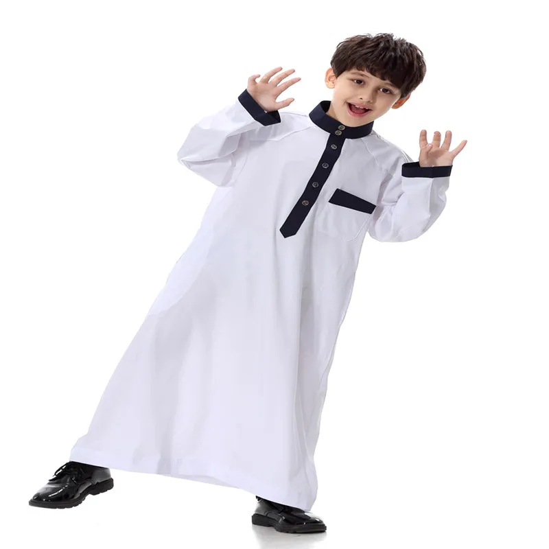 Модная детская одежда для мальчиков в стиле Thoub Daffah Dishdasha Islamic Arabian Kaftan Дубаи