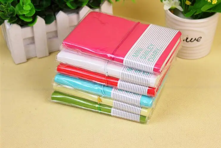 

Mini Smiley Diary Candy Color Small Notebook as Mini Memo Pads 5pcs/lot