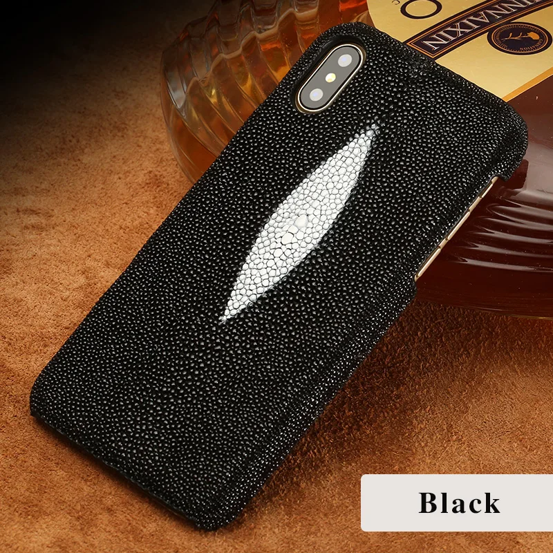 Чехол LANGSIDI из натуральной кожи ската для iphone XS MAX XR XS X 6 6S 7 8 plus, роскошный кожаный чехол ручной работы на заказ - Цвет: 01