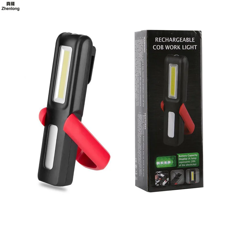 Магнитный COB светодиодный светильник для проверки работы USB Перезаряжаемый
