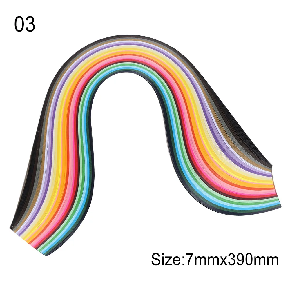 7mmx390mm 260 шт, 3 мм/5 мм/7 мм/10 мм, 26 цветов, бумага для квиллинга, сделай сам, художественное украшение, облегчение давления, подарок, оригами, сделай сам, бумага для рукоделия - Цвет: 7mmx390mm