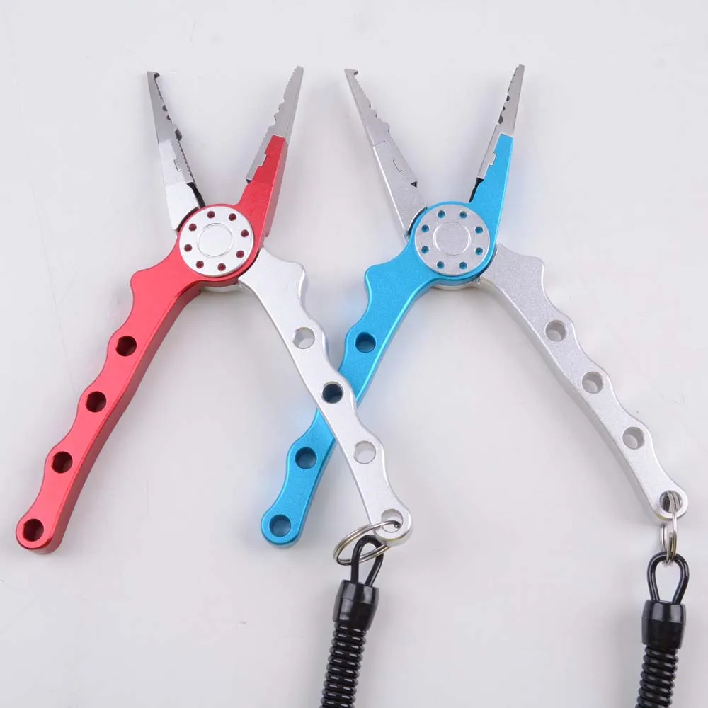 

Aluminum Alloy Fishing Pliers Hook Remover Line Split Ring Cutters with Sheath & Retractable Tether Combo Hooks Sheath Remover