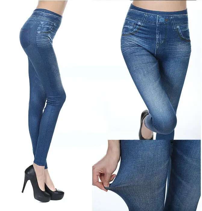 Plus Size Women Slim Leggings Jeans 