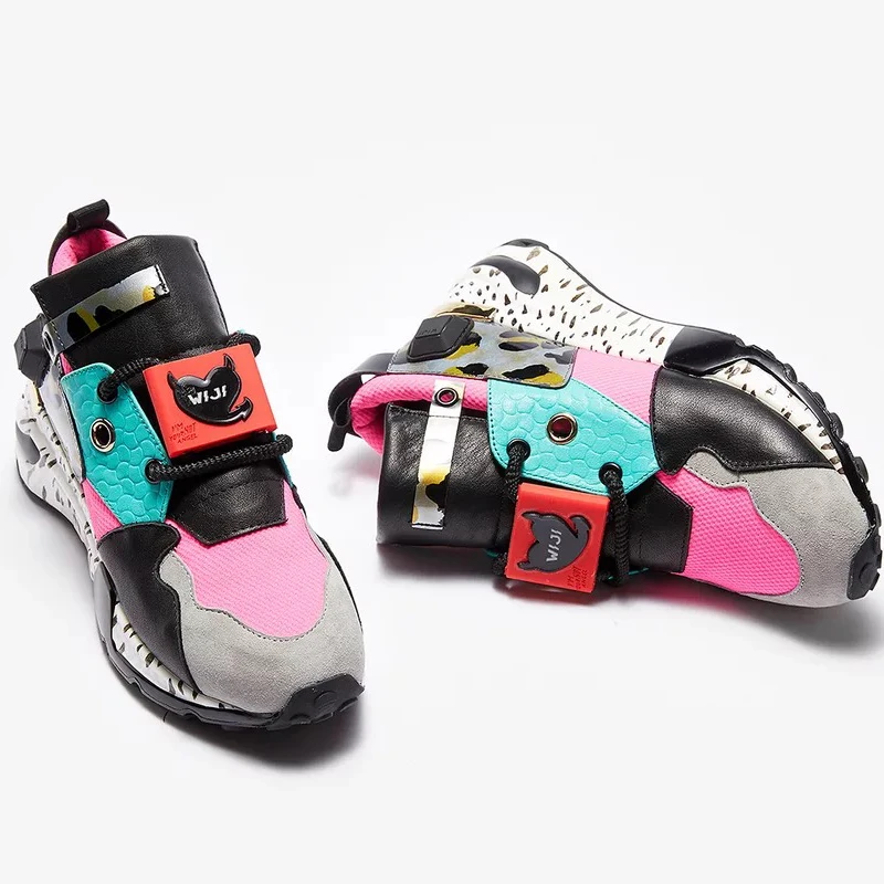 IGU/кроссовки женская обувь из натуральной кожи на платформе плоской подошве в