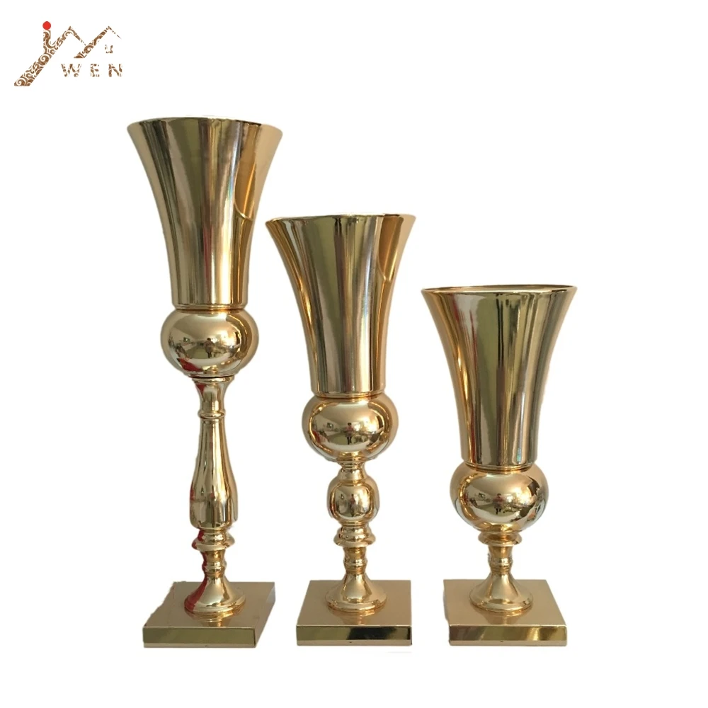 

10PCS/LOT Vases Wedding Table Flower Vase Centerpieces Event Road Lead Gold / Silver Metal Vases Party Decoration Flower Holders