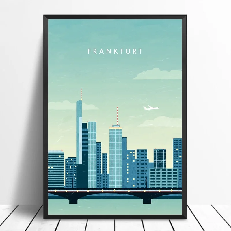 Дорожный постер Франкфурта Бангкока Барселоны настенный художественный на