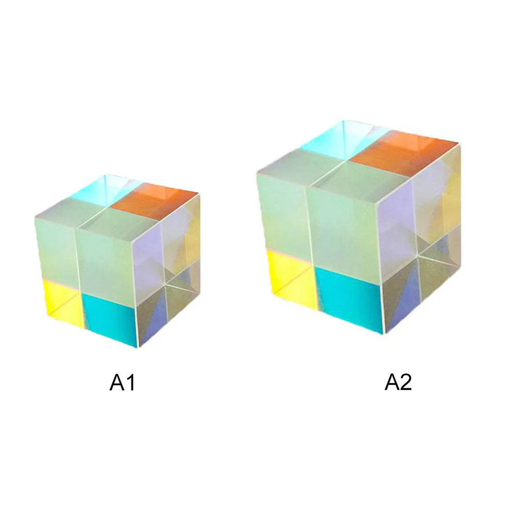 

Optical Glass Cube Defective Cross Dichroic Prism Mirror Combiner Splitter Decor Transparent Module Toy Teaching Tools