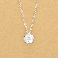 new fresh elegant silver color cherry blossoms pendant necklaces for women jewlery 2018