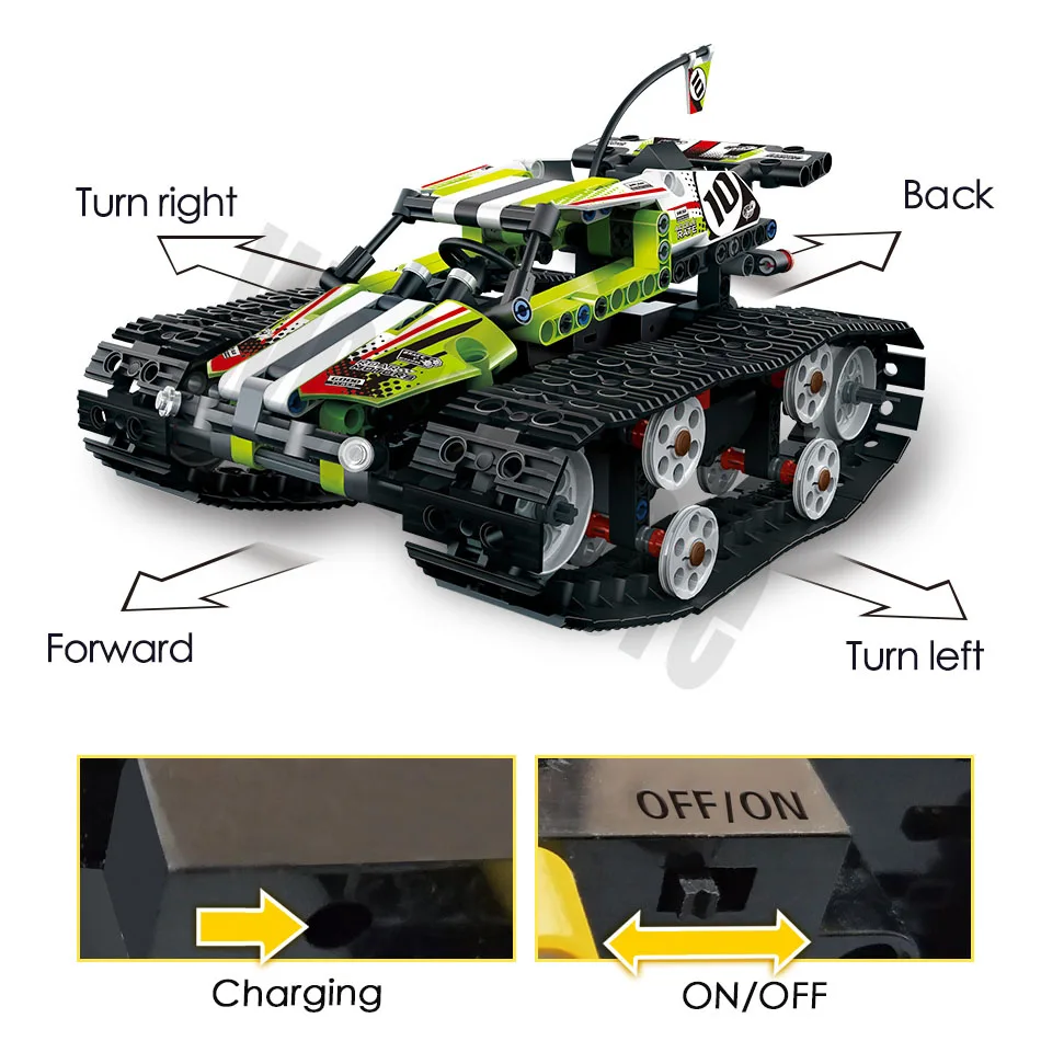Technic 2 стиля 410 шт. Радиоуправляемый пульт дистанционного управления мотор гусеничный гоночный автомобиль модель строительные блоки кирпичи наборы игрушек для детей