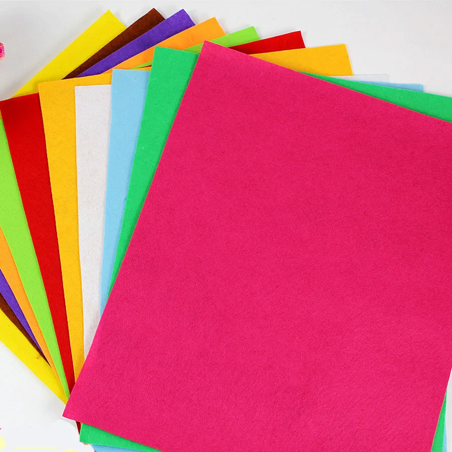 12 pcs 50CMX40CM Felt Fabric Polyester Non-woven 1 MM Thick Handmade fabric Kindergarten creative DIY materials | Дом и сад