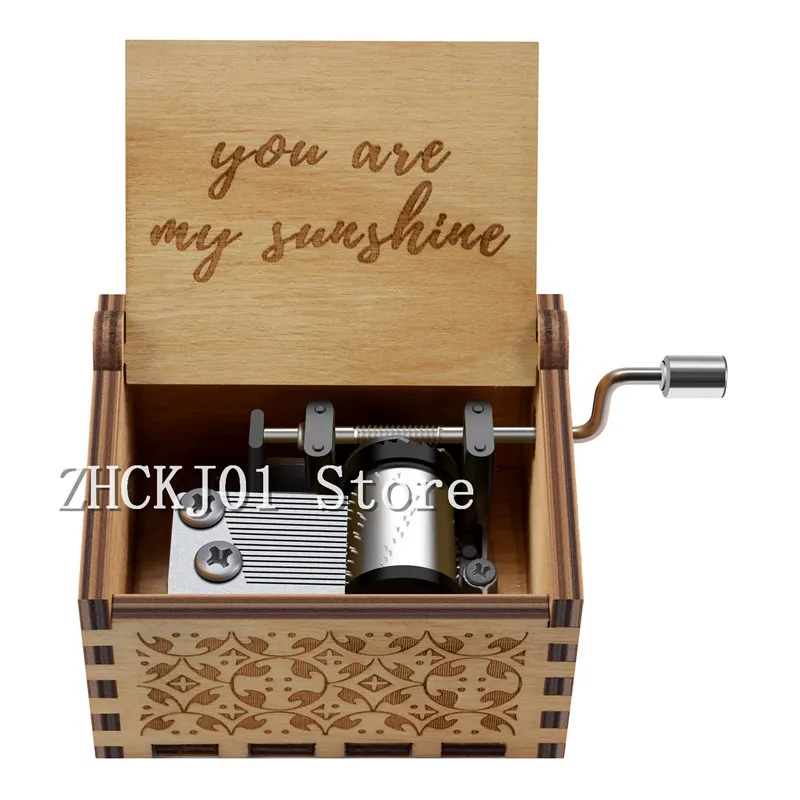 Ты мое солнце музыкальная шкатулка ручной коленчатого дерево Music Box на день