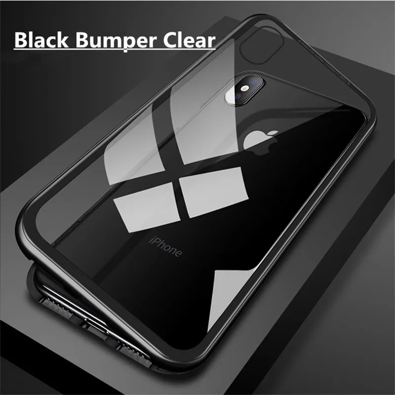 360 Degree Full Cover Magnetic Bumper Case For iPhone 11 Pro X XS Max XR Slim Transparent Glass iphone 6 6s 7 8 Plus |