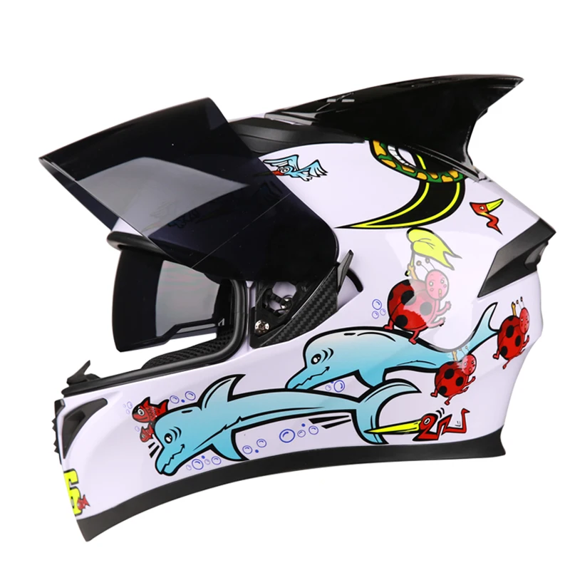 Высокое качество moto rcycle полное лицо гоночный шлем casco moto четыре сезона универсальный для мужчин и женщин casco moto cross capacete - Цвет: c1
