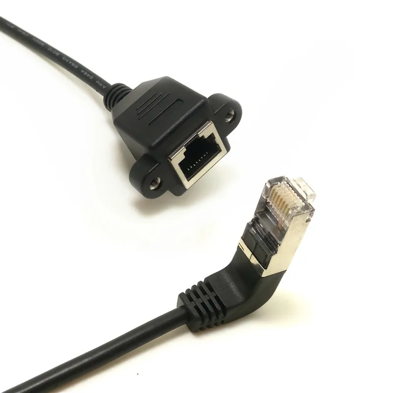 0 3 M-1 5 M Para Baixo Em Angulo de 90 Graus 8P8C FTP STP UTP Cat 5e Lan RJ45 Masculino para Feminino Cabo Extensao Rede E |