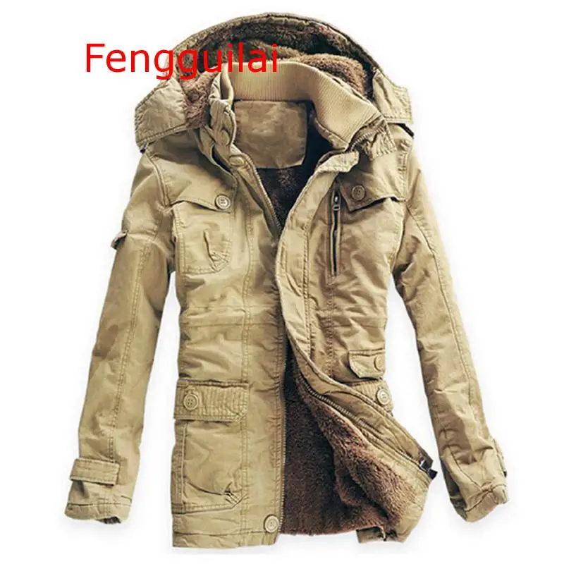 

Men Jacket 2019 Winter Long Trench Coat Casual Thick Velvet Warm Jackets Parkas Hombre Mens Windbreaker Warm Hooded Jacket