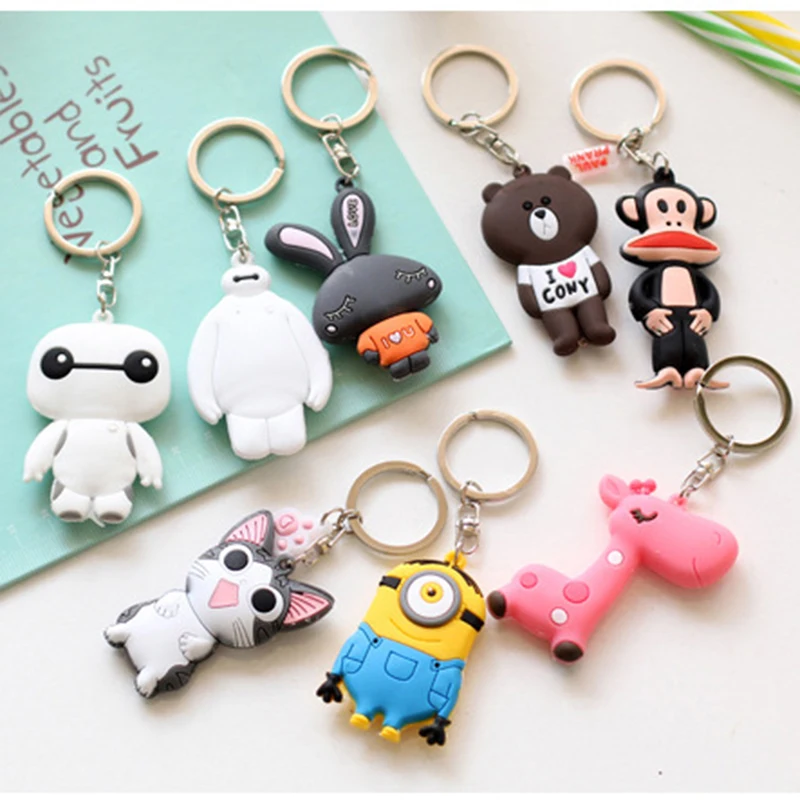 Anime Cute Cartoon Silicone Stitch Minion Key Cover For Women Keychain Ring Holder YSK035 | Украшения и аксессуары