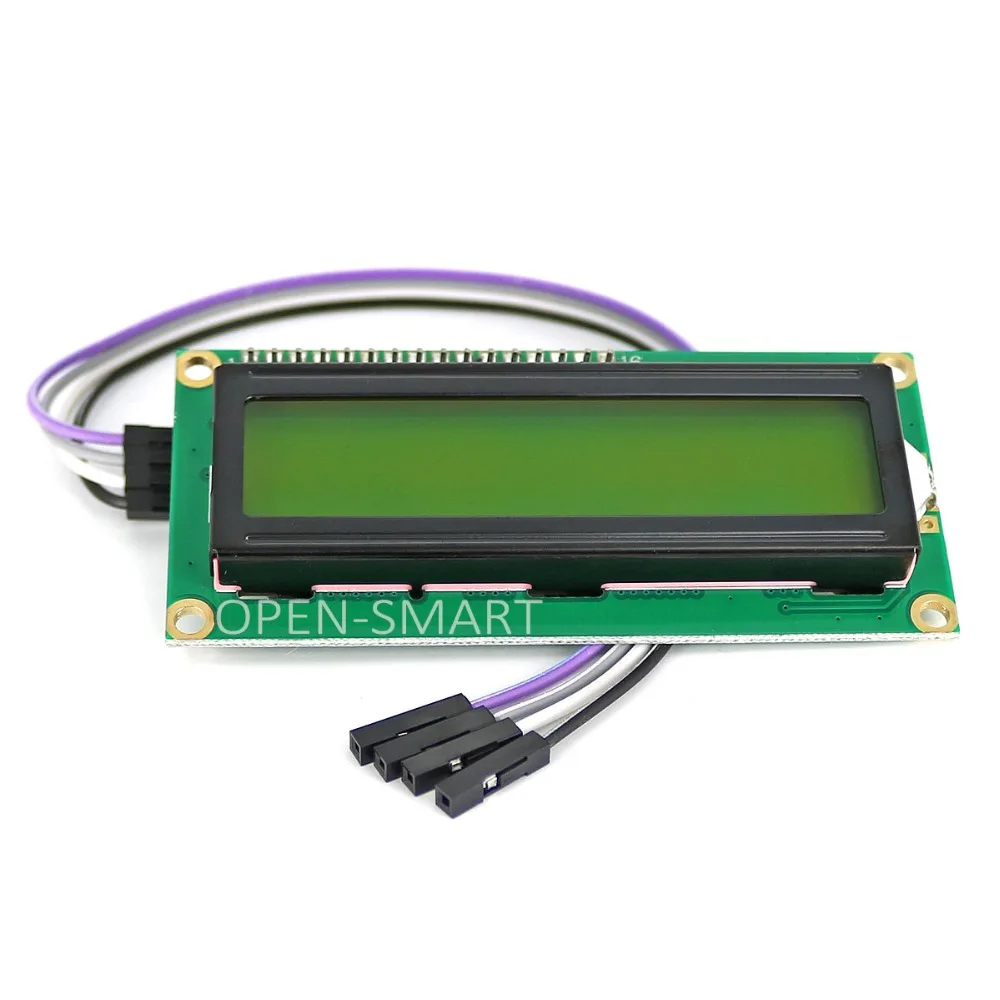 OPEN SMART I2C / IIC LCD 1602 Модуль дисплея с желто зеленой подсветкой 4 контактный кабель