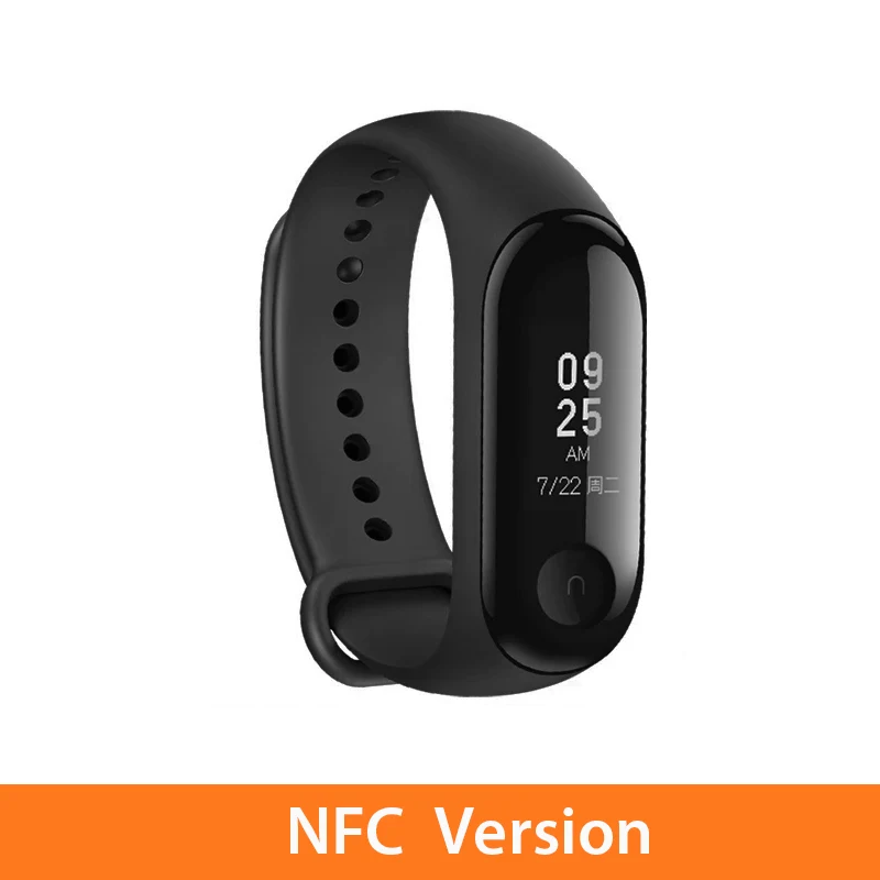 NFC Version mi Band 3 NFC версия Xio mi монитор сердечного ритма умный спортивный браслет OLED mi band 3 Smartband разноцветные ремни - Цвет: NFC Version