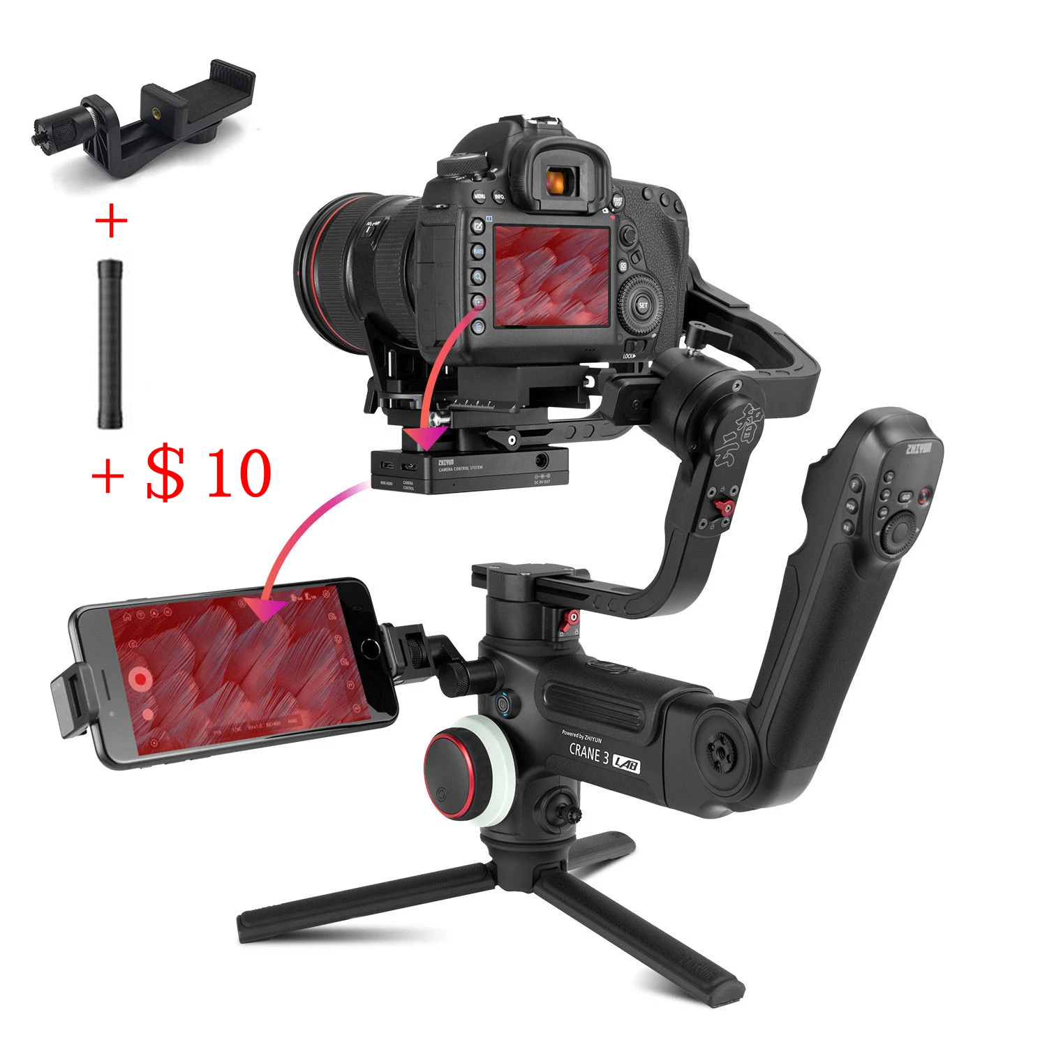 Ручной Стабилизатор ZHIYUN Crane 3 LAB осевой шарнирный стабилизатор 1080P Full HD