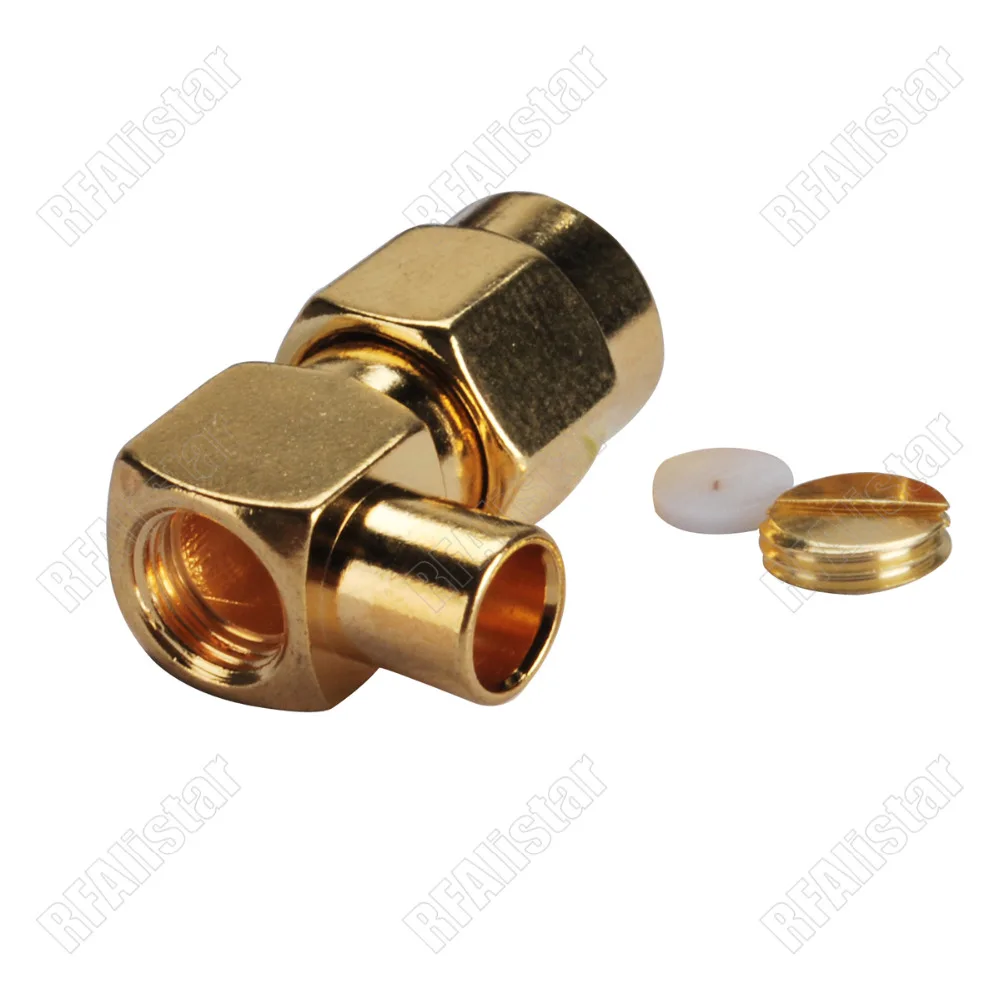 2 шт. SMA правый угол штекер припоя Разъем для полужесткого кабеля RG402.