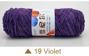 19 violet 400 г шенилловая цветная и приятная для кожи пряжа для свитера, шапки, шарфа тепло и удобно - Цвет: 19 violet